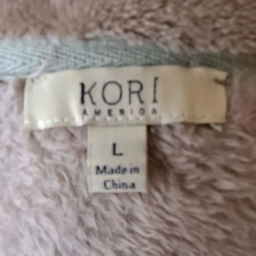 KORI America Faux Fur Long Sleeve Pullover Top Shirt Jacket Tan Large - Picture 3 of 5